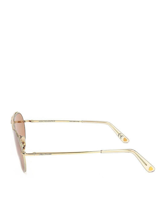 Agent Provocateur Unisex Γυαλιά Ηλίου με Χρυσό Σκελετό και Καφέ Φακό