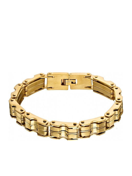 Verorama Men's Gold Plated Steel Bracelet 22.5cm