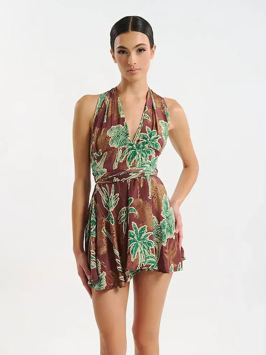 Ble Resort Collection Φόρεμα Παραλίας Καφε/πρασινο Ble Resort Collection Φόρεμα Παραλίας Καφε/πρασινο