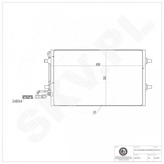 SKV Ψυγείο Air Condition Αυτοκινήτου για Volvo C30 / S40 / V50