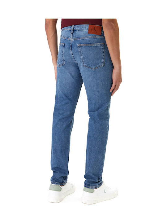 Calvin Klein Ανδρικό Παντελόνι Τζιν Ελαστικό Regular Fit Tapered Μπλε