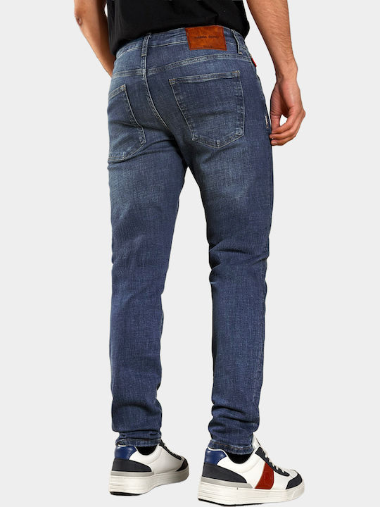 Men's Elastic Jeans Pants with Slim Fit Jeans Blue