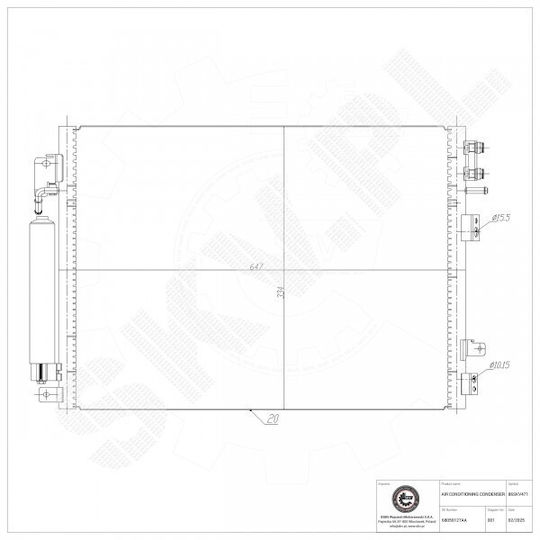 Condensator Aer Condiționat Chrysler 300c Lancia Tema 68050127aa