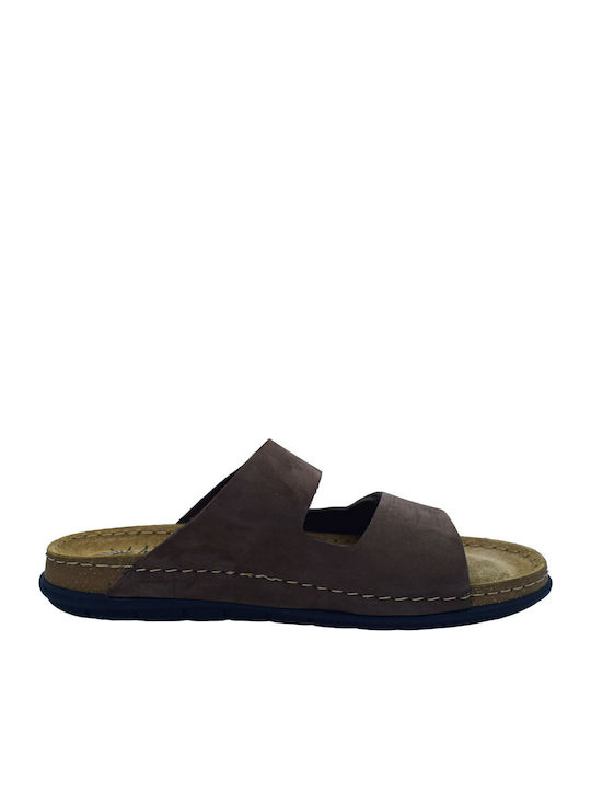 Leder Herrensandalen in Braune Farbe