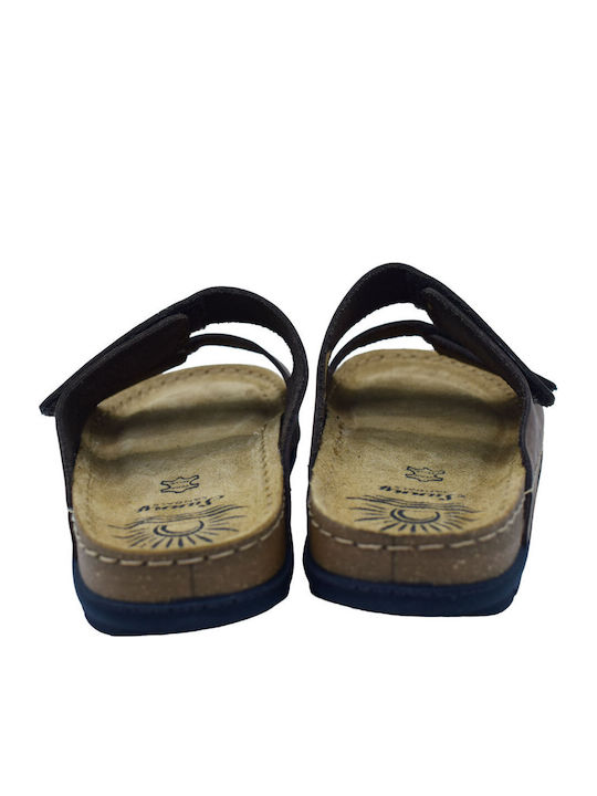 Leder Herrensandalen in Braune Farbe