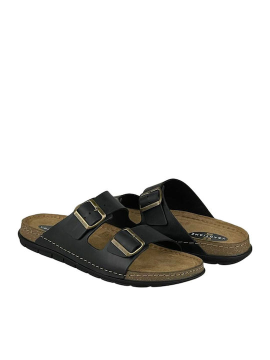 Leather Men's Sandals In Black Colour