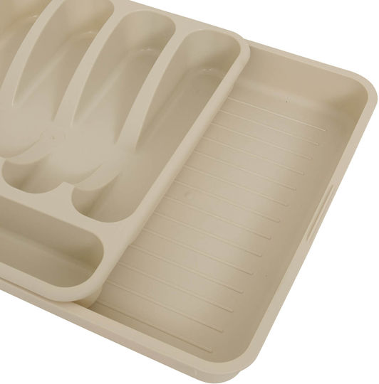 5Five Tăvi Pentru Tacâmuri De Sertar Rabătabilă Din Plastic 48.5x34x6cm Bej