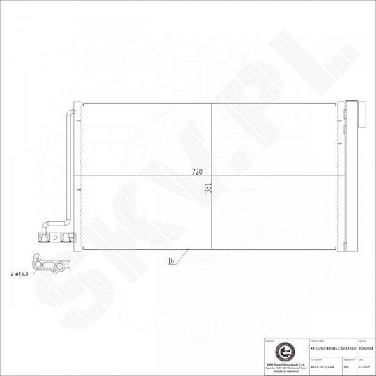 Condensator Climatizare Ford C-Max II Focus III Dezumidificator Av6119710aa
