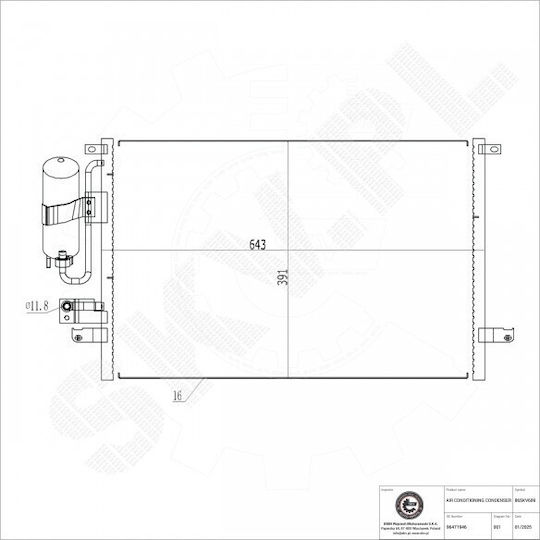 Συμπυκνωτής Κλιματισμού Chevrolet Epica Αφυγραντήρα 96471946