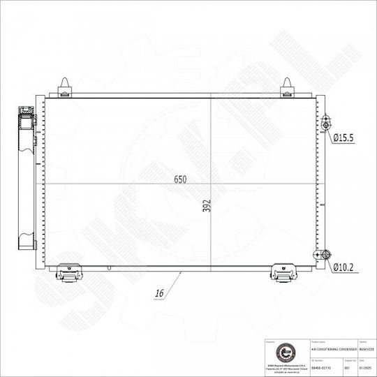 Συμπυκνωτής Κλιματισμού Toyota Corolla Αφυγραντήρα 8846002110