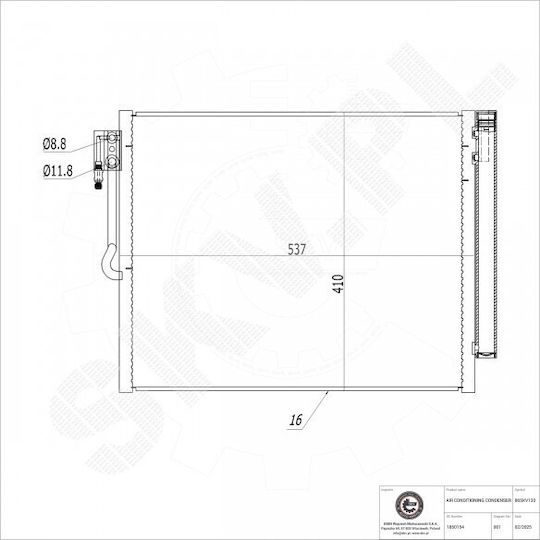 Klimakondensator Opel Meriva B A/C-Trockner 1850154