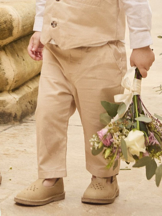 Kinderhose Leder Beige