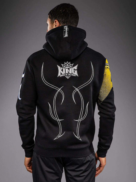 Sweatshirt with Hood King Black/yellow