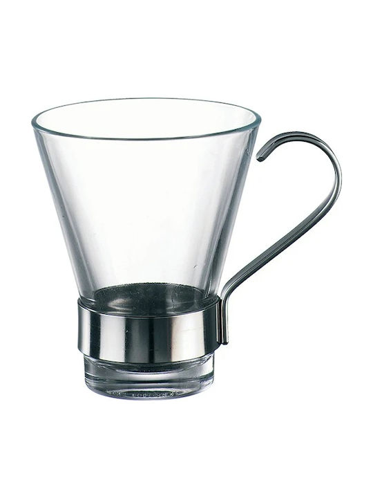 Bormioli Rocco Espresso Ypsilon Set Cesti Espresso Inox Argintii 2 Bucăți