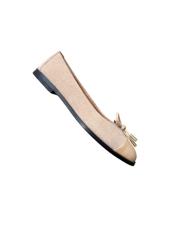 Damen Ballerinas aus Leder in Beige Farbe 028.043 CP