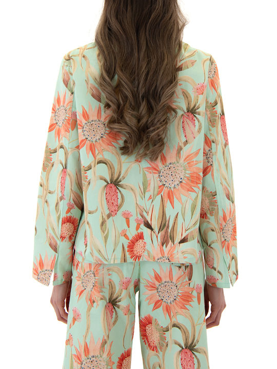 MY T Women's Jean Jacket Orange-Green