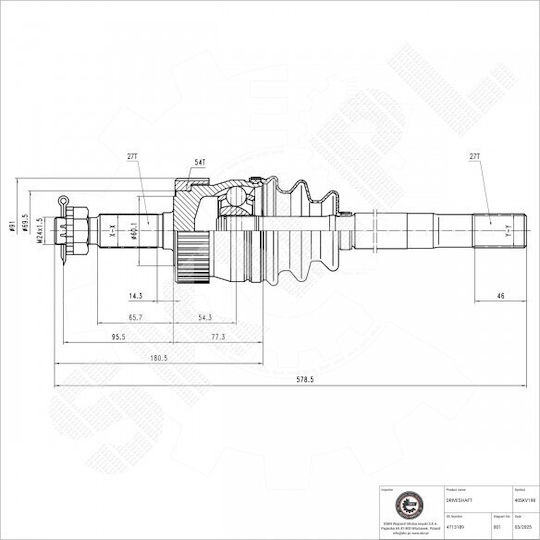 Jumătate De Axă Jeep Cherokee Grand Cherokee Wrangler I Ii Față Stânga 4713189