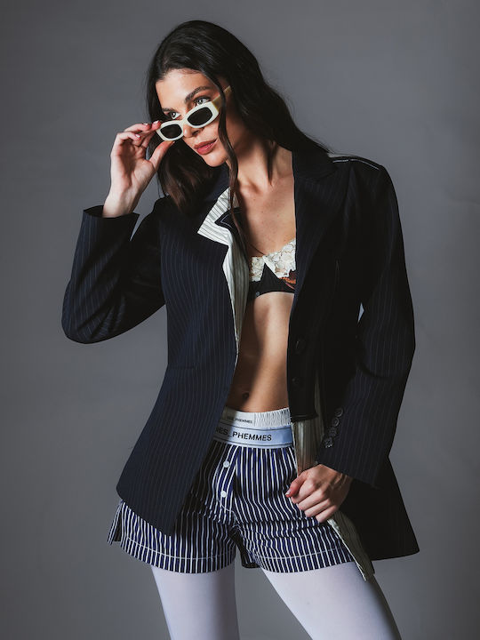 Sotris Long Women's Blazer Dark Blue
