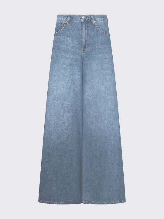 High Rise Women's Jean Pants in Wide Leg Style