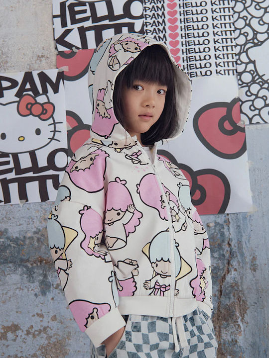 Kids Cardigan Cotton Hooded White