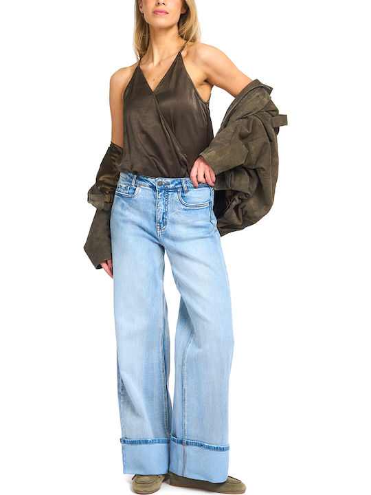 My Essential Wardrobe Estelle Satin Wrap Bodysuit Women My Essential Wardrobe Καφε 10705443-190810