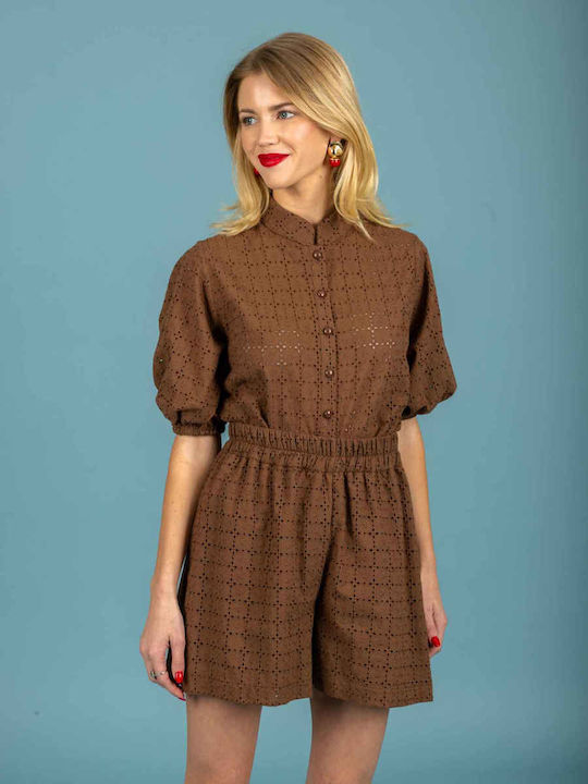 Women's Brown One-piece Shorts