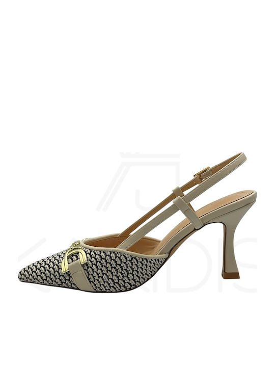 Pantofi Cu Toc Din Piele Bej 10633005 Bej