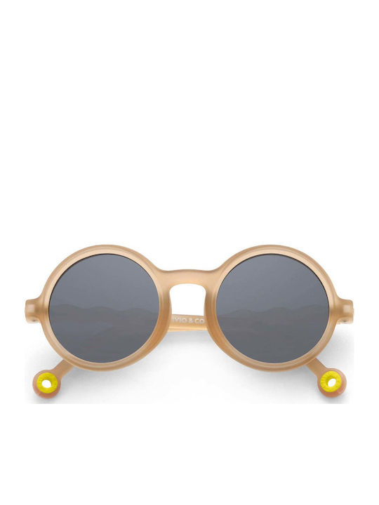 Olivio & Co Classic Στρογγυλά Παιδικά Γυαλιά Ηλίου με Polarized Φακό Μπεζ για 3-5 Ετών