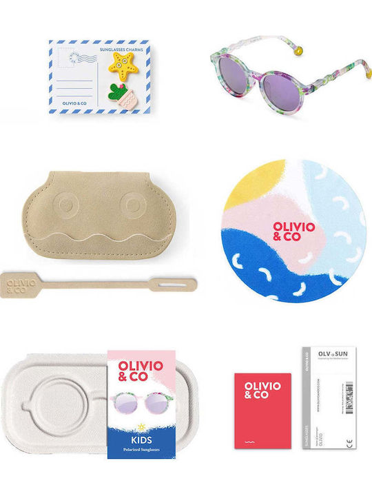Olivio & Co Classic Oval Kids Sunglasses with Polarized Lens Flowers Multicolour for 3-5 Years