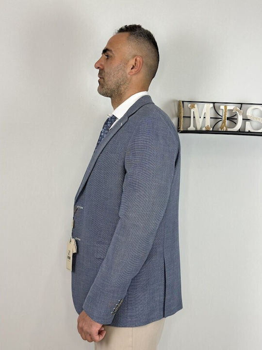 Summer Men’s Suit Jacket with Regular Fit Blue