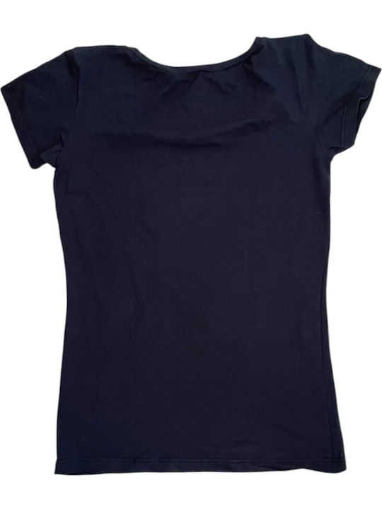 Short Sleeve Navy Blue Women's T-Shirt