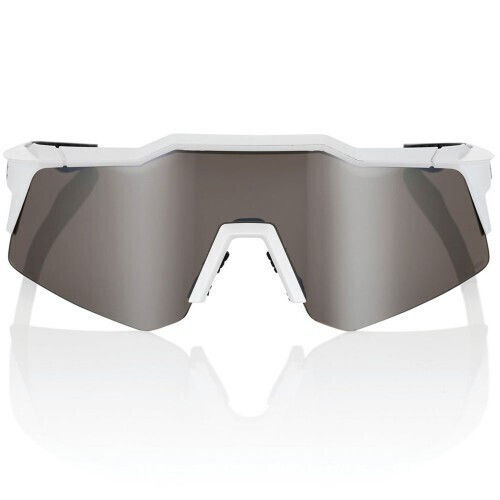 100% Cycling Glasses Speedcraft Xs with White Frame and Mirror Photochromic Lenses