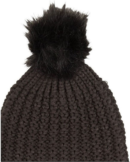 Beanie Căciulă Tricotată Pentru Femei în Culoare Neagră