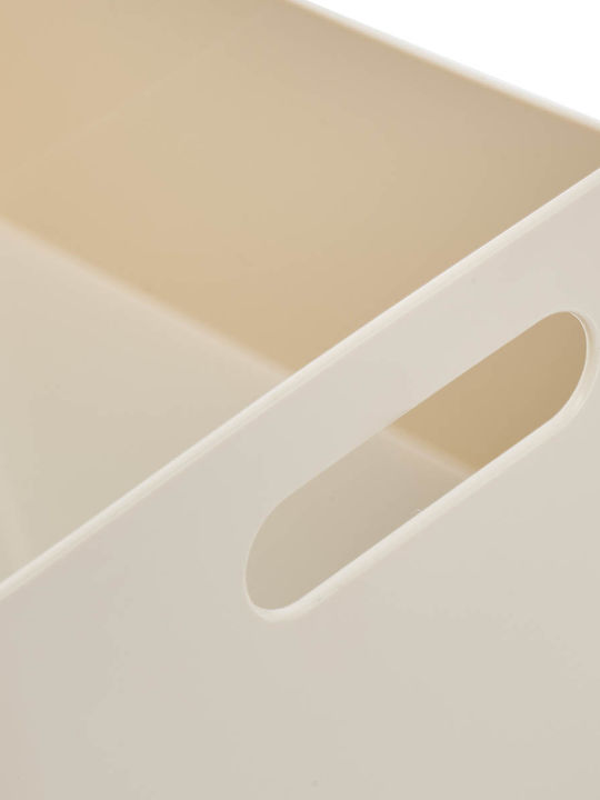 5Five Plastic Storage Box with Lid Beige 3 Pieces