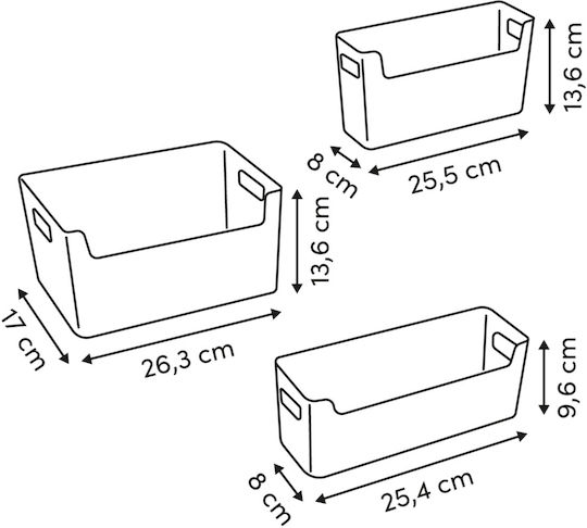5Five 5Five Kunststoff Aufbewahrungsboxen mit Deckel Beiges 3 Stück