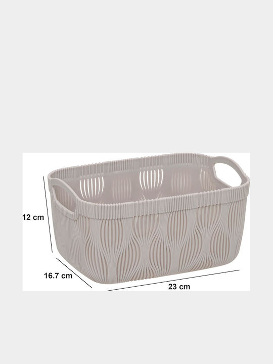 5Five Leaf Καλάθι Αποθήκευσης Πλαστικό Μπεζ 23x16.7x12cm