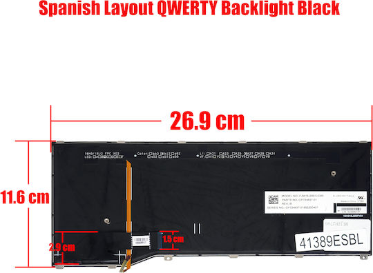 Spanish Laptop Keyboard For Fujitsu Lifebook P727 P728 U727 U728 U729 U729x Cp724817-01 Fjm16j13us6d852 Cp724838-01 Cp724805-01 Es Backlight Black Code 41389esbl