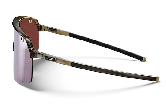 Julbo Cycling Glasses With Beige Frame And Transparent Lenses