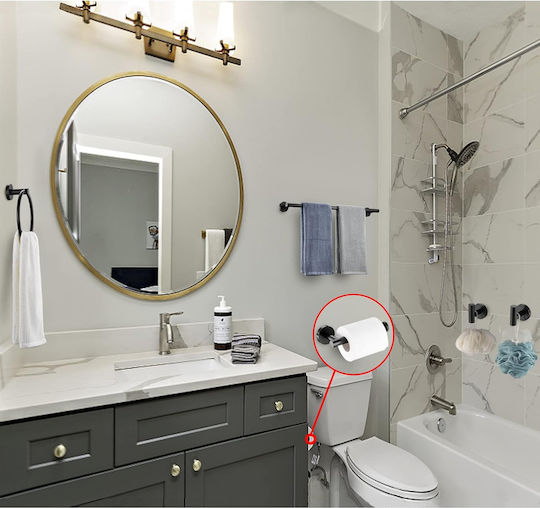 Wall Mounted Bathroom Accessory Set Inox Gray 5 Pieces