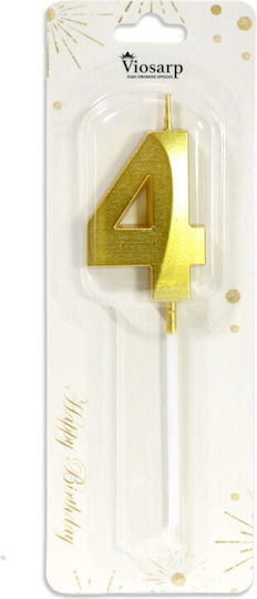 Geburtstagskerzen Gold & Silber Nummer 4 Vc090-4