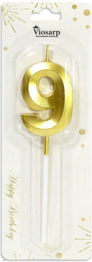 Viosarp Geburtstagskerzen Gold und Silber Nummer 9 VC090-9