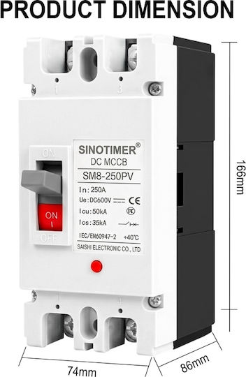 Sinotimer Διπολικός Διακόπτης Ράγας 250A
