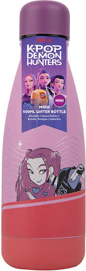 Cinereplicas Kpop Demon Hunters Kids Water Bottle K-Pop Demon Hunters Stainless Steel Grey 500ml