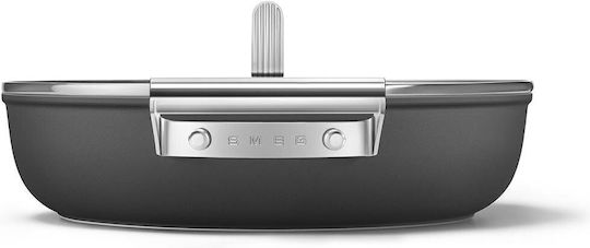 Smeg 50's Style Saute Pan from Aluminum with Lid with Ceramic Interior Coating 28cm