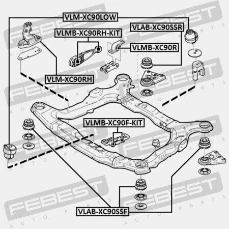 Febest Motorhalterungen Set Volvo XC 90 2003