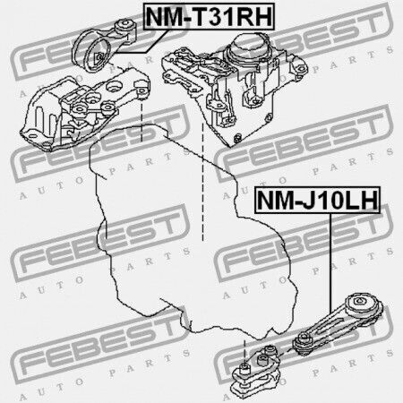 Δεξί Μαξιλάρι Κινητήρα Nissan X-trail Rusmake T31r 2009.10 El 11350-et80a
