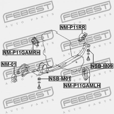 Μπροστινό Μαξιλάρι Κινητήρα Nissan Primera P11e 1996.06-2002.01 El 11271-70j01