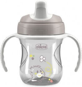 Chicco Cana Pentru Bebeluși Educațională Plastică cu Mânere Gri pentru 6m+ 200ml