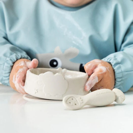 Done by Deer Silicone Feeding Set with Anti-Slip Base Beige 2pcs