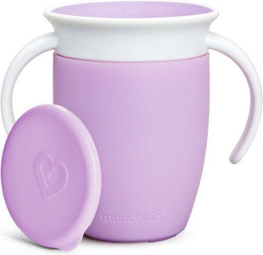 Munchkin Παιδικό Ποτηράκι Miracle 360° Trainer Cup από Πλαστικό Μωβ 207ml για 6m+